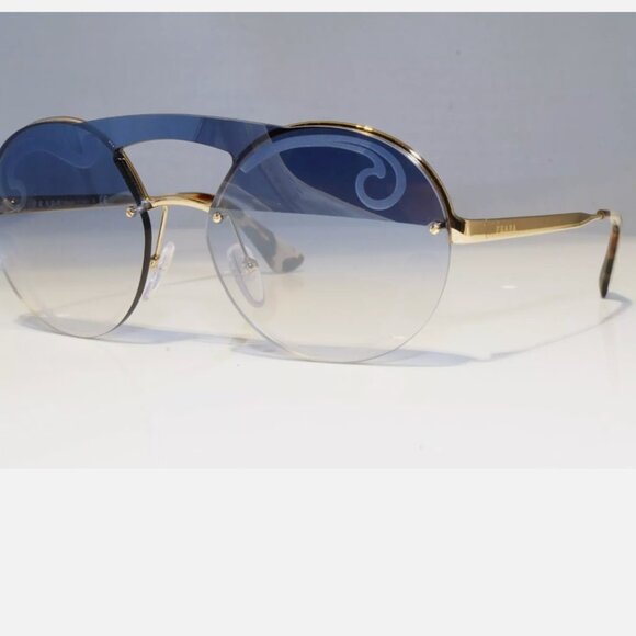 Prada Womens Round Swirl Gold Sunglasses